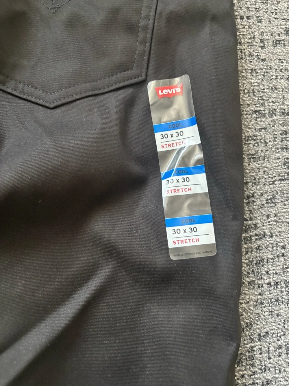 Levi’s 514 straight high stretch tech black pants 30x30 brand new